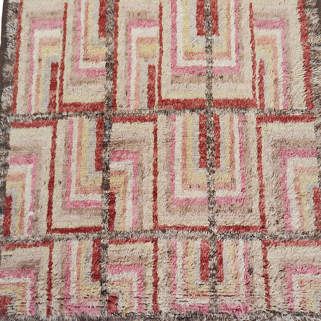 Thick Plush Geometric Shaggy Moroccan Area Rug 9x11