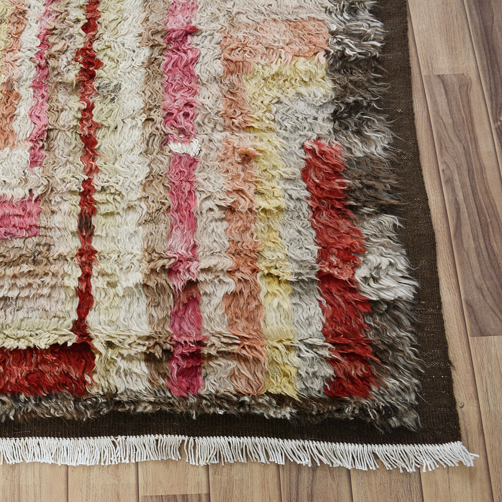 Thick Plush Geometric Shaggy Moroccan Area Rug 9x11