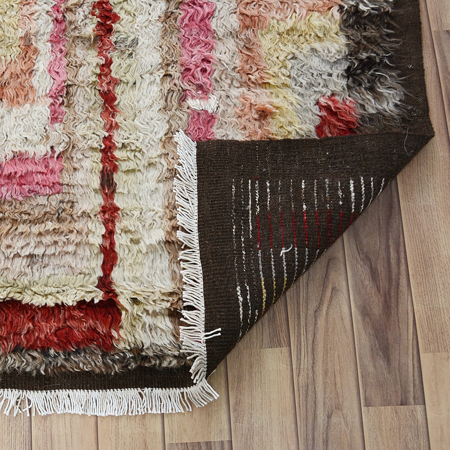 Thick Plush Geometric Shaggy Moroccan Area Rug 9x11