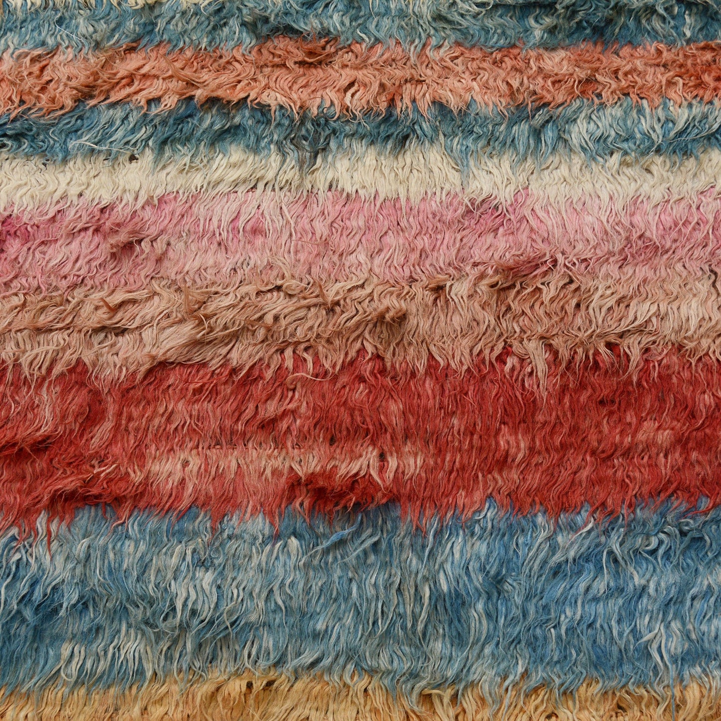 Striped Plush Shaggy Moroccan Area rug 8x11