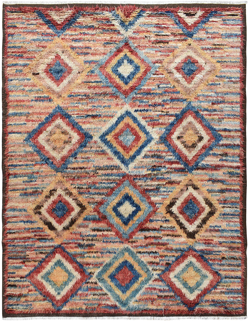 Modern Plush Shaggy Moroccan Area Rug 8x11