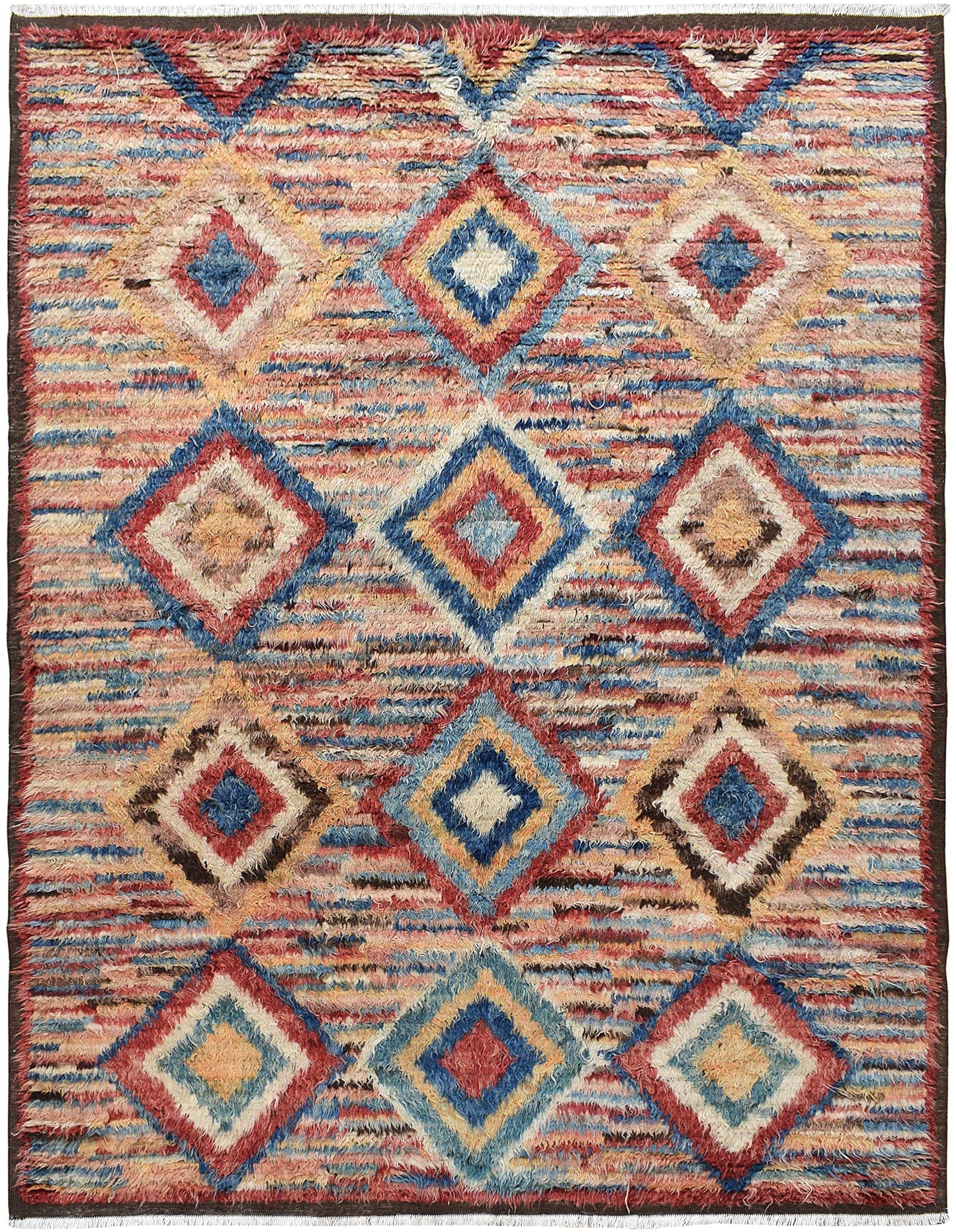 Modern Plush Shaggy Moroccan Area Rug 8x11