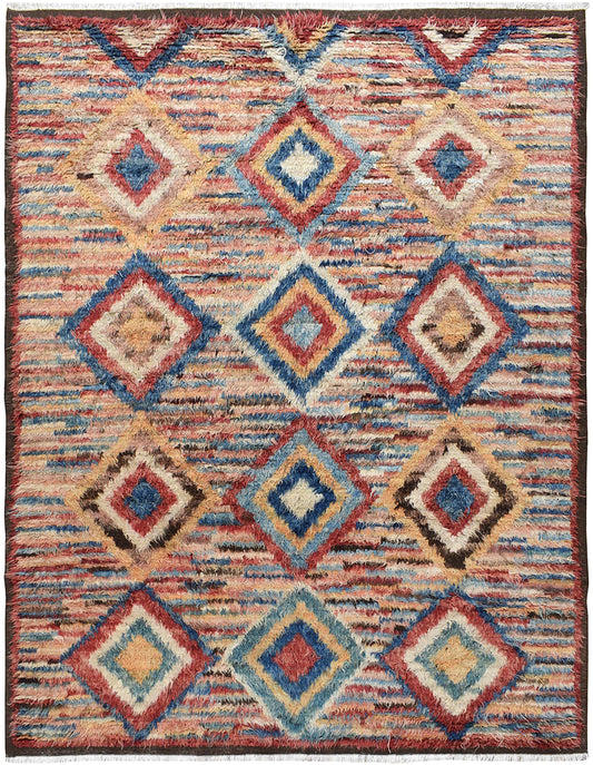 Modern Plush Shaggy Moroccan Area Rug 8x11