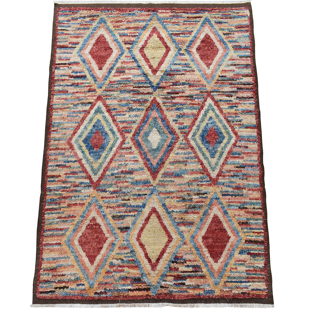 Thick Plush Geometric Shaggy Moroccan Area Rug 8x11