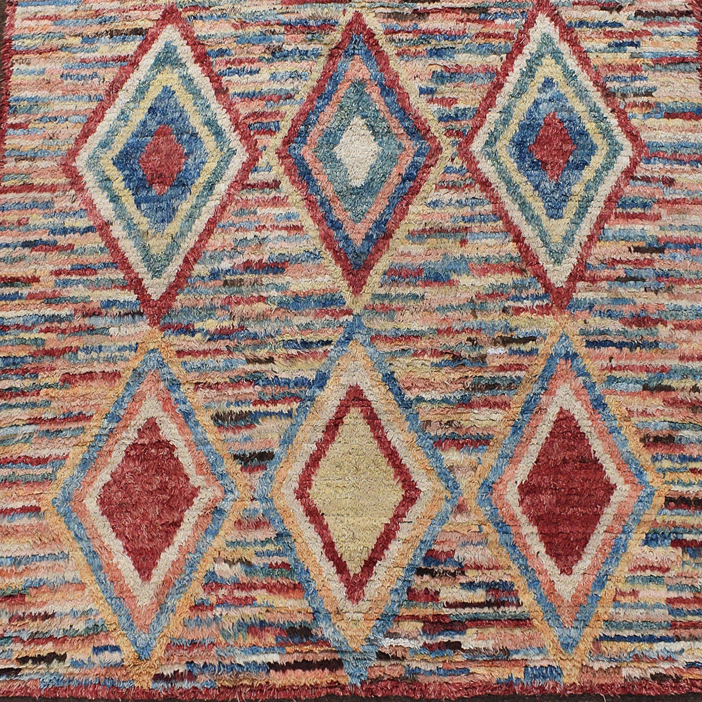 Thick Plush Geometric Shaggy Moroccan Area Rug 8x11