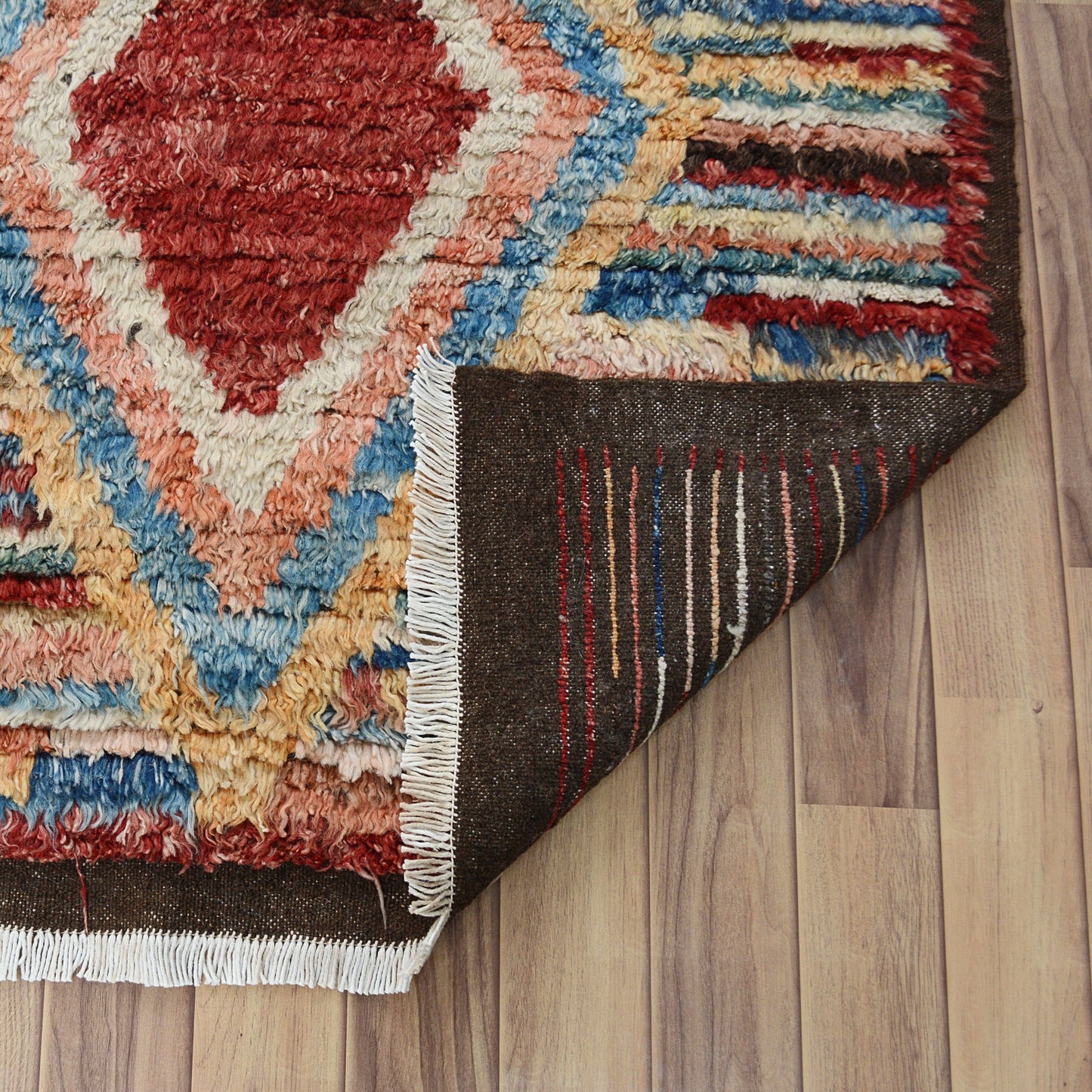 Thick Plush Geometric Shaggy Moroccan Area Rug 8x11