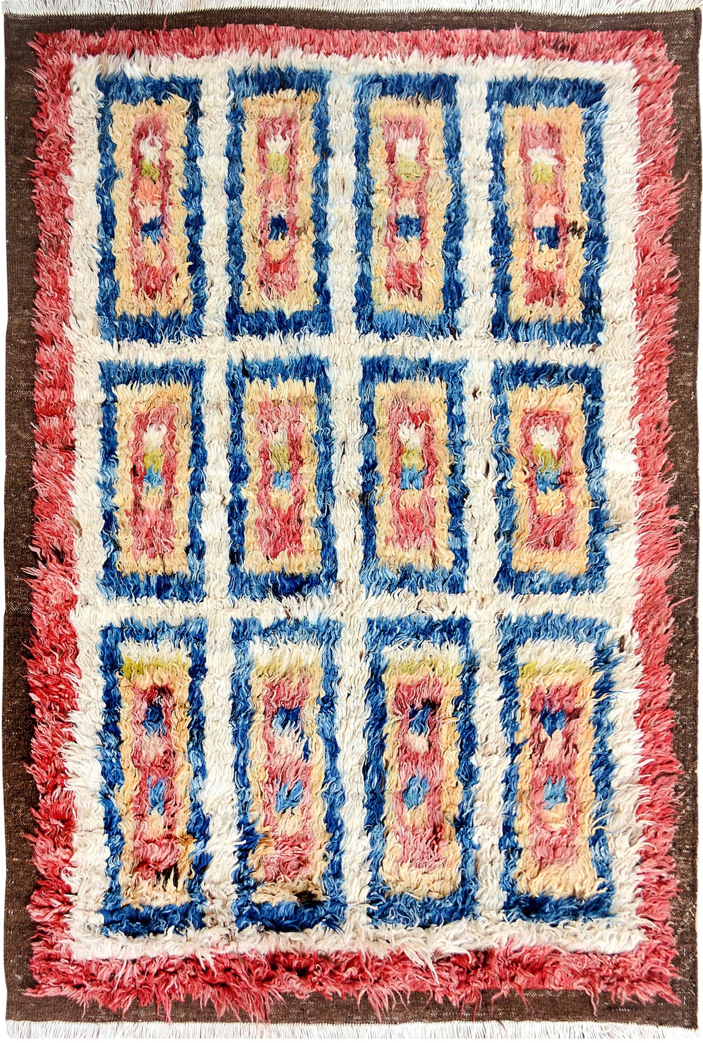 Geometric Plush Shaggy Moroccan Area Rug 4x6