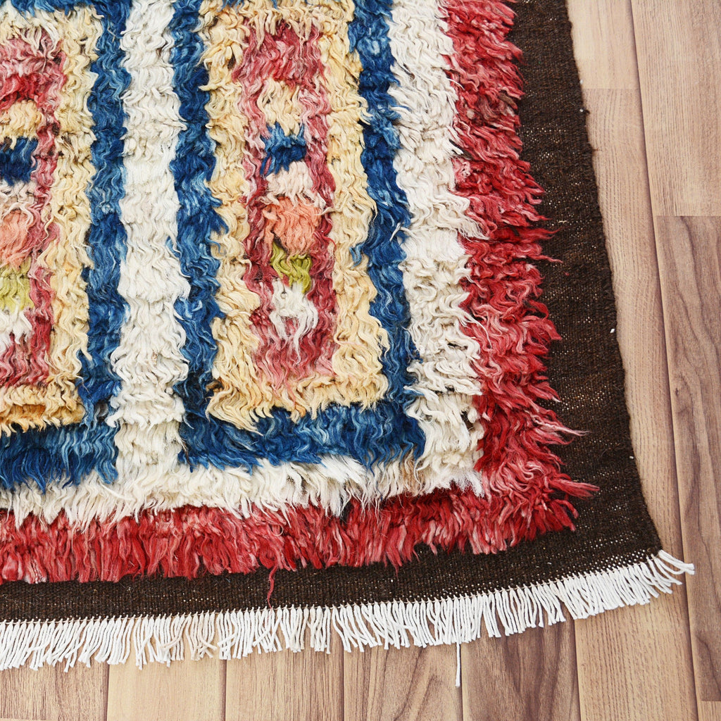 Geometric Plush Shaggy Moroccan Area Rug 4x6