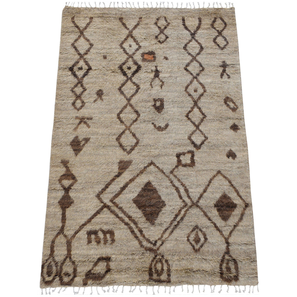 Thick Plush Tribal Shaggy Moroccan Area Rug 6x9