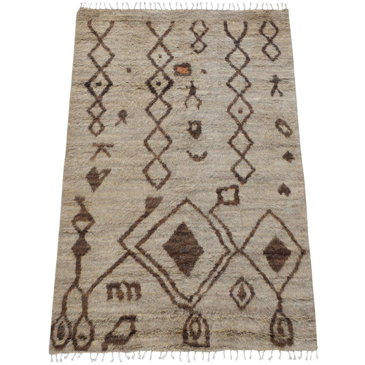 Thick Plush Tribal Shaggy Moroccan Area Rug 6x9