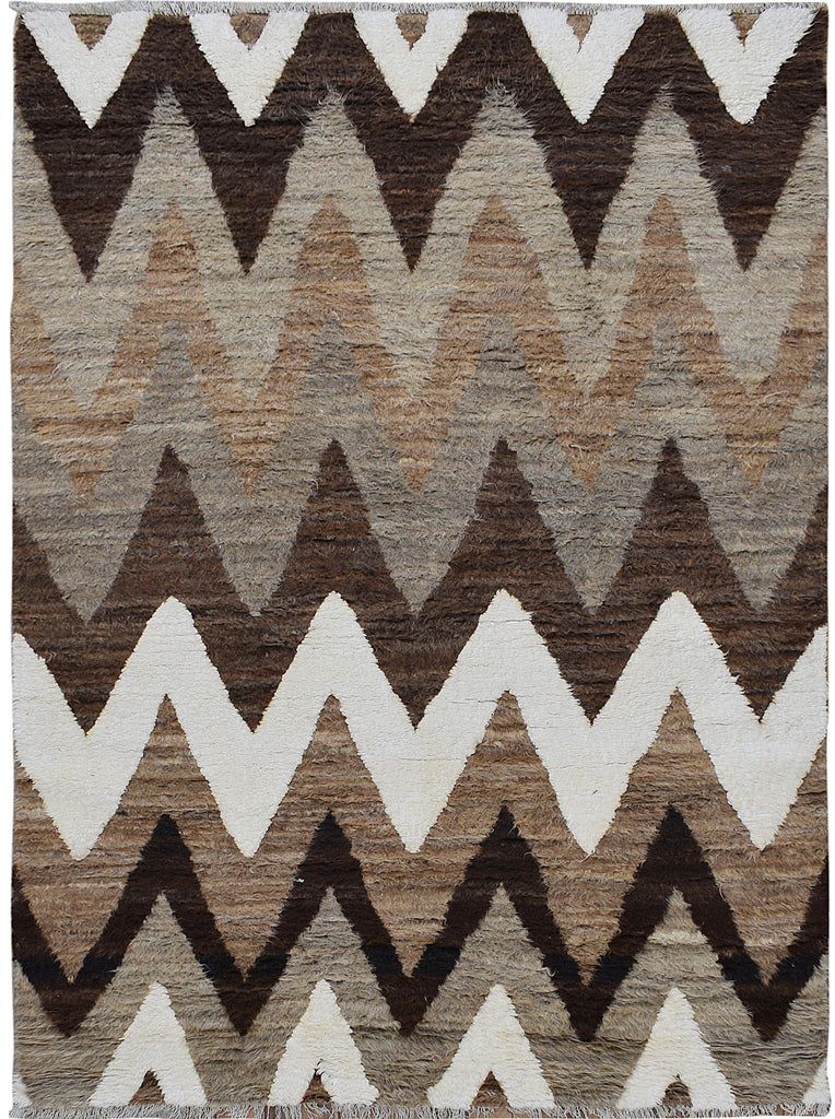 Thick Plush Chevron Shaggy Moroccan Area Rug 6x9