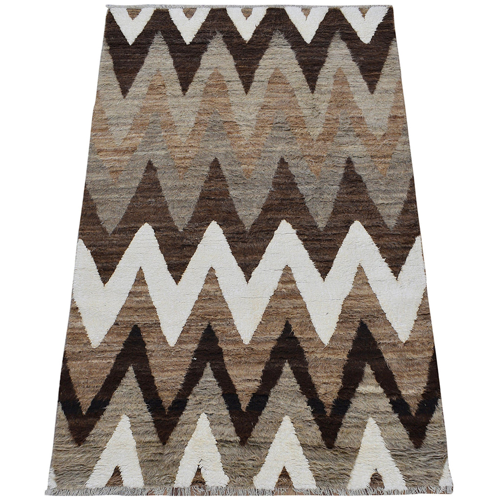 Thick Plush Chevron Shaggy Moroccan Area Rug 6x9