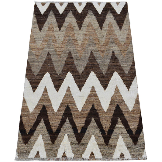 Thick Plush Chevron Shaggy Moroccan Area Rug 6x9