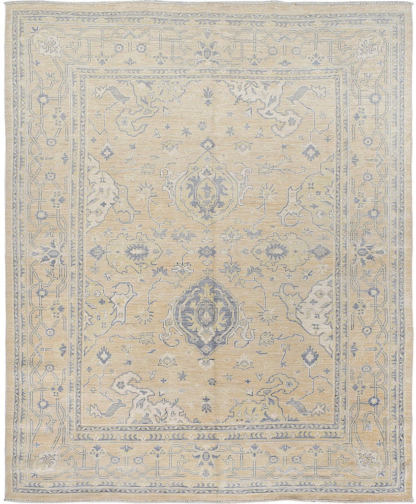 Muted Floral Oushak Turkish Area Rug 8x10