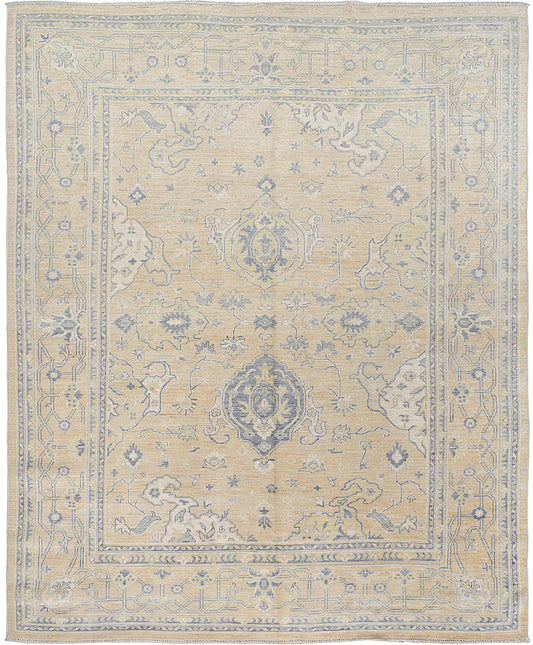 Muted Floral Oushak Turkish Area Rug 8x10