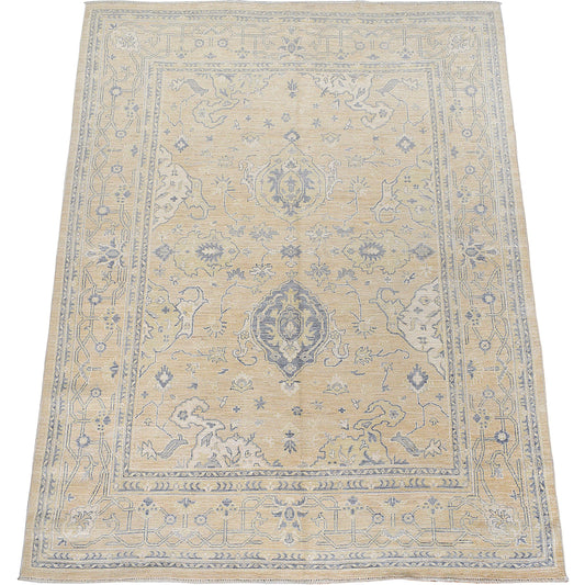 Muted Floral Oushak Turkish Area Rug 8x10