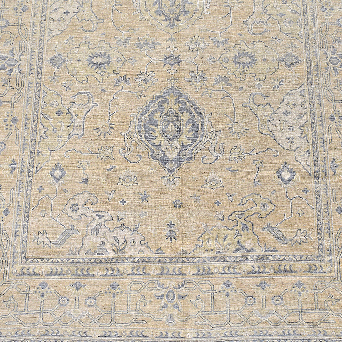 Muted Floral Oushak Turkish Area Rug 8x10