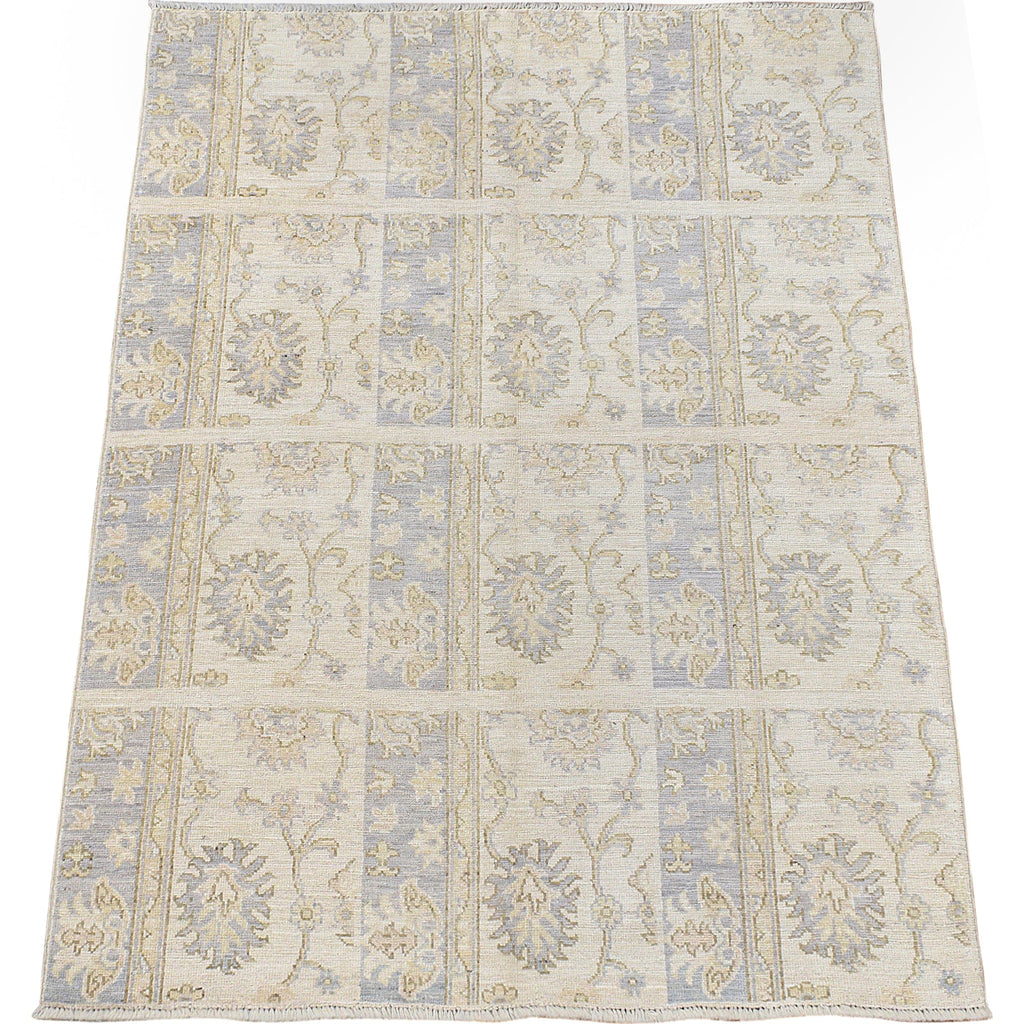 Muted Floral Oushak Turkish Area Rug 5x6