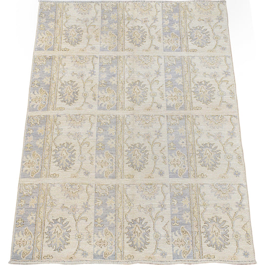 Muted Floral Oushak Turkish Area Rug 5x6