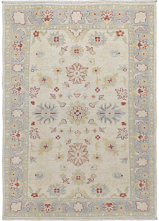 Muted Floral Oushak Turkish Area Rug 4x6