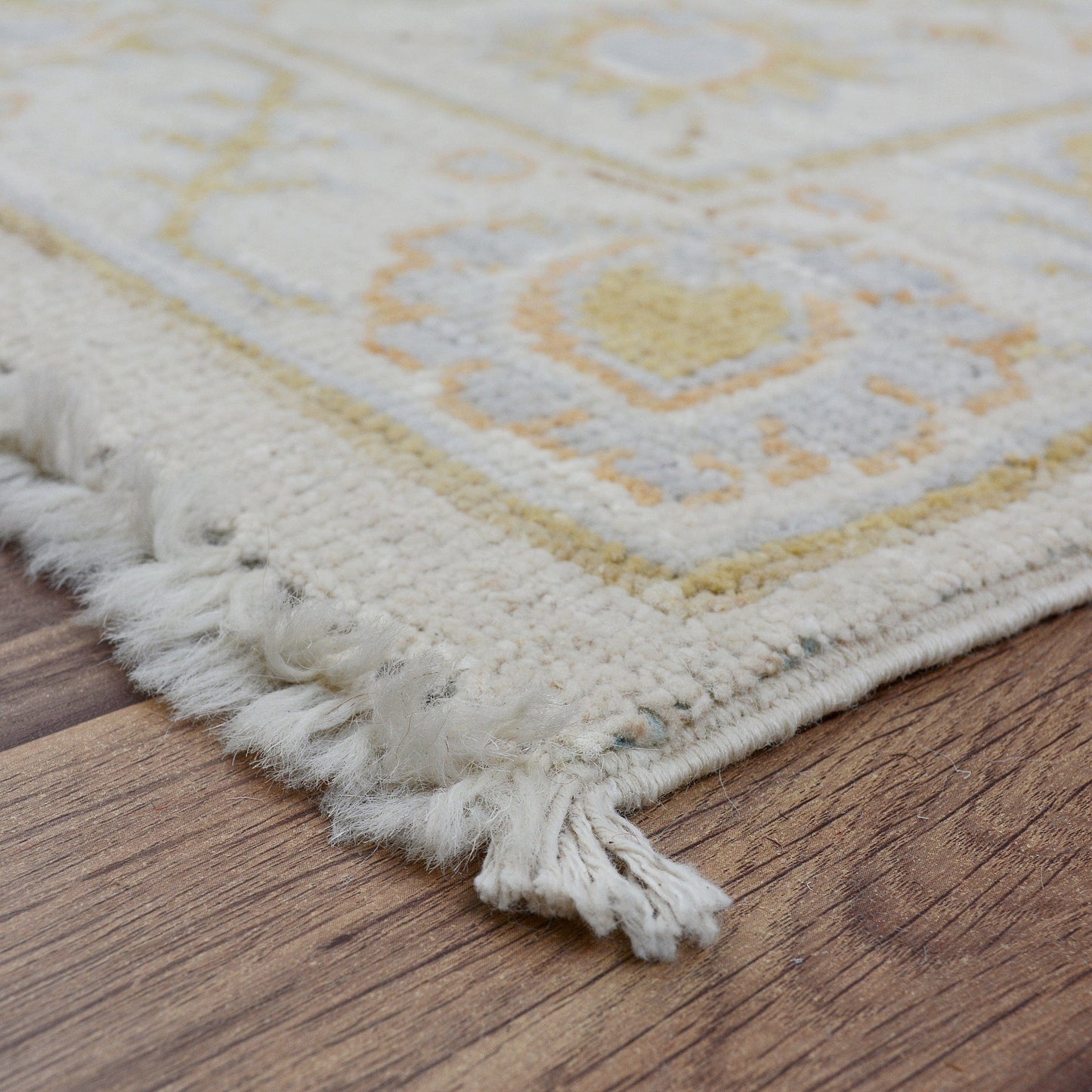 All-Over Floral Oushak Turkish Ivory Area Rug 2x3