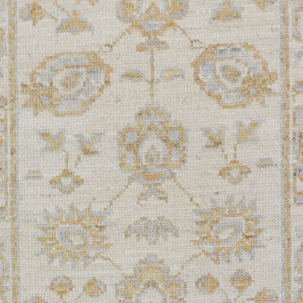 All-Over Floral Oushak Turkish Ivory Area Rug 2x3