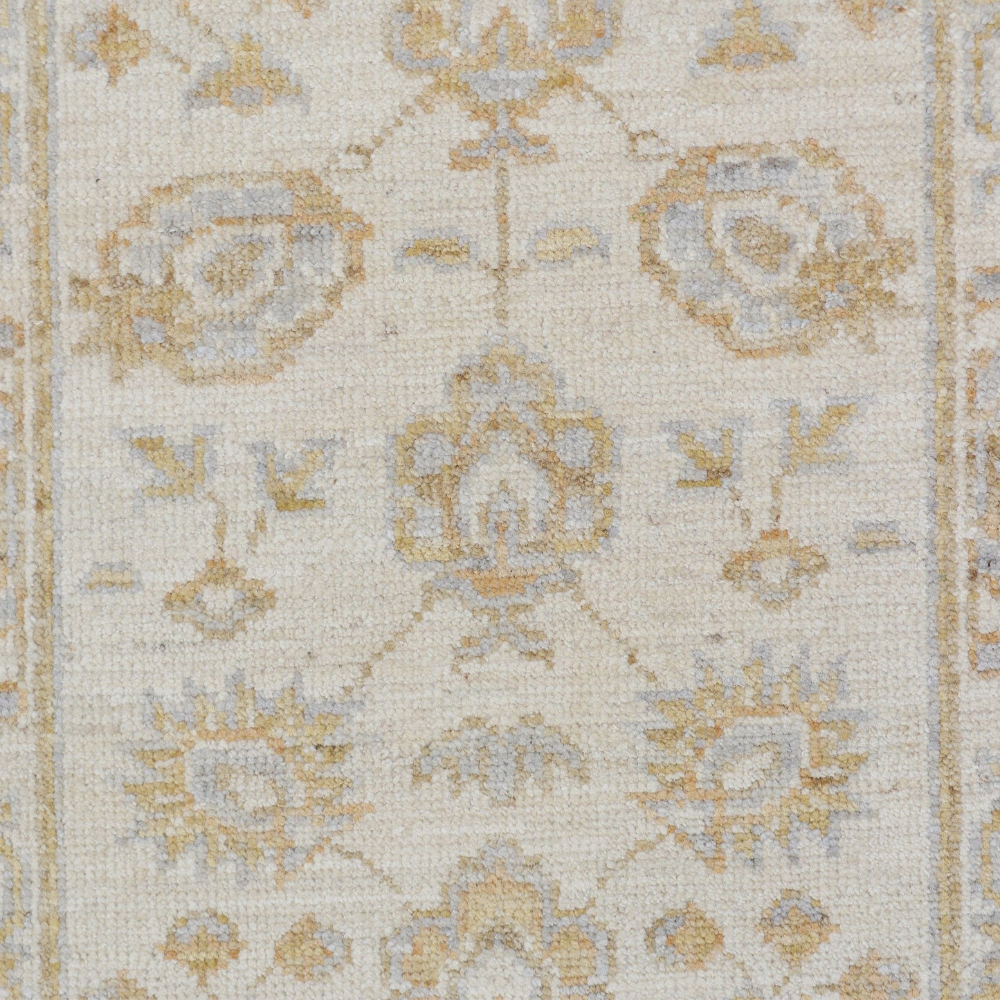 All-Over Floral Oushak Turkish Ivory Area Rug 2x3