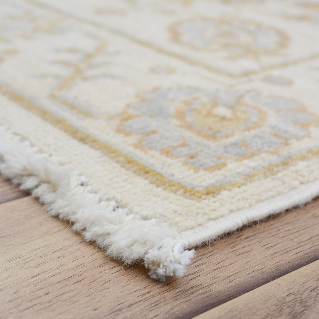 All-Over Floral Oushak Turkish Ivory Area Rug 2x3