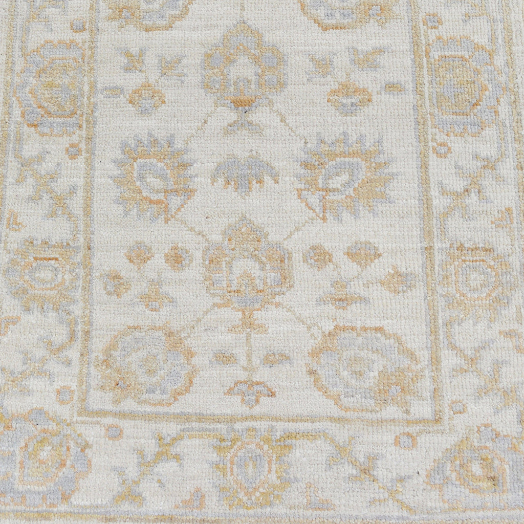 All-Over Floral Oushak Turkish Ivory Area Rug 2x3