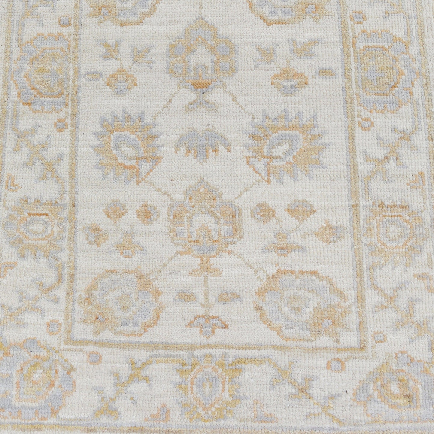 All-Over Floral Oushak Turkish Ivory Area Rug 2x3