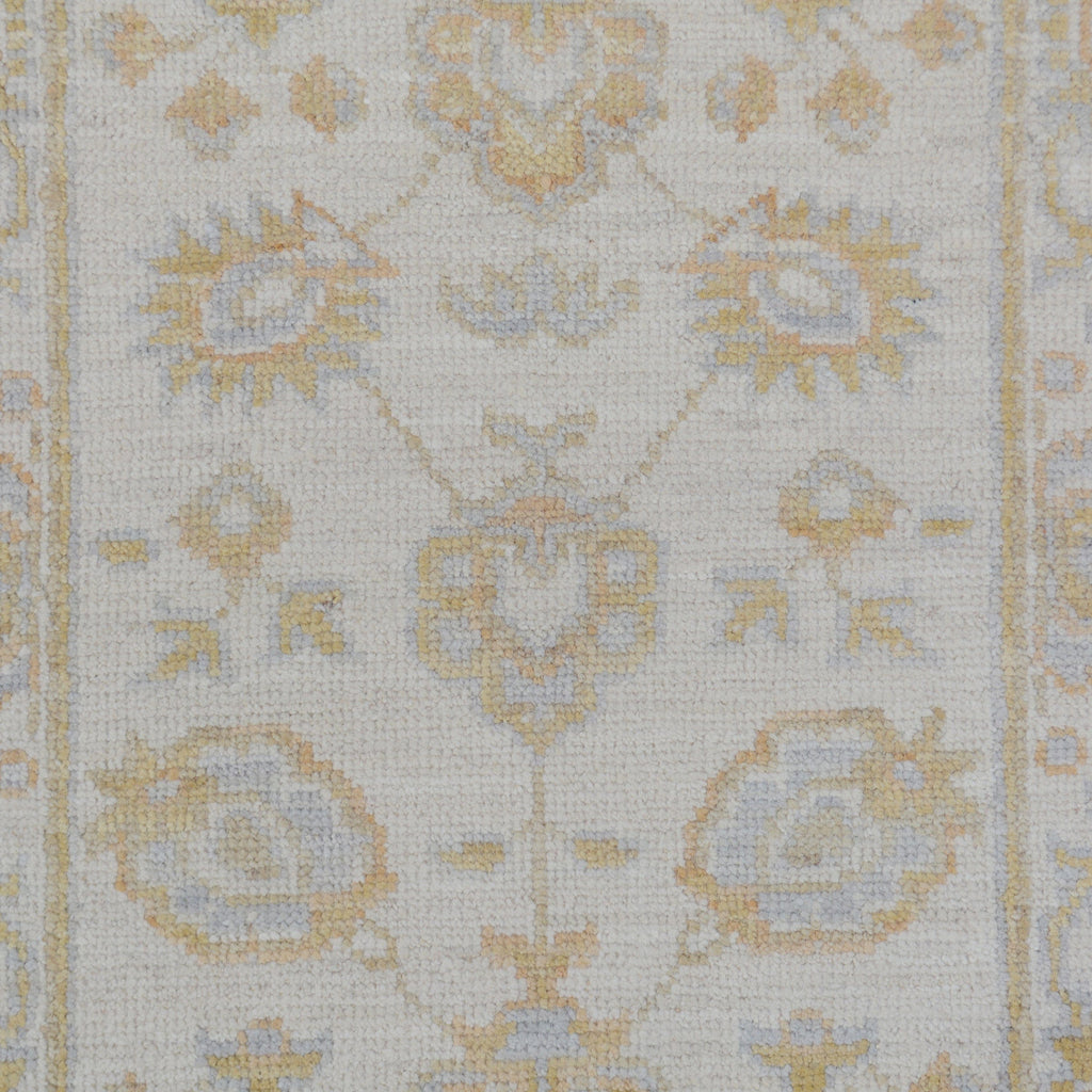 All-Over Floral Oushak Turkish Ivory Area Rug 2x3