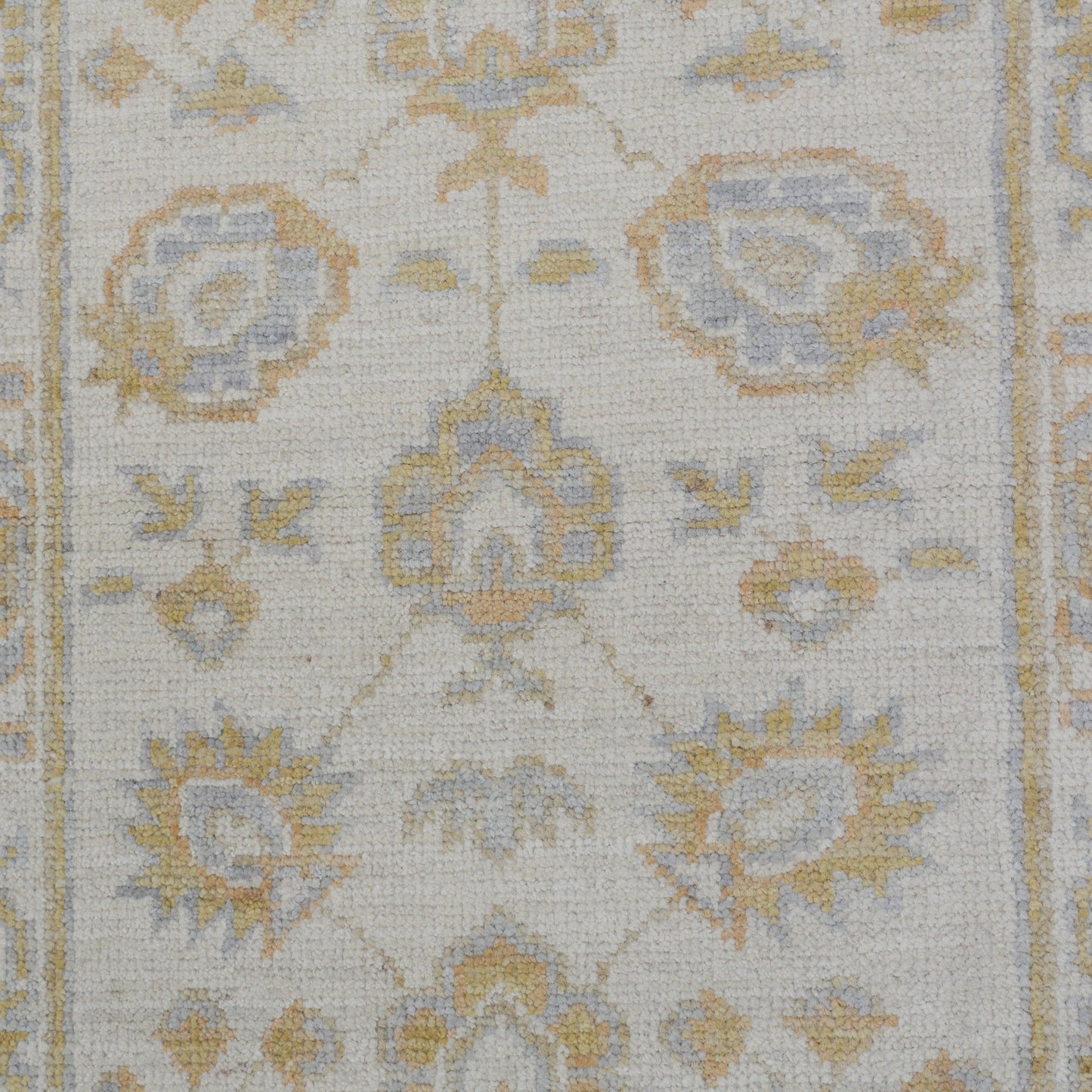 All-Over Floral Oushak Turkish Ivory Area Rug 2x3