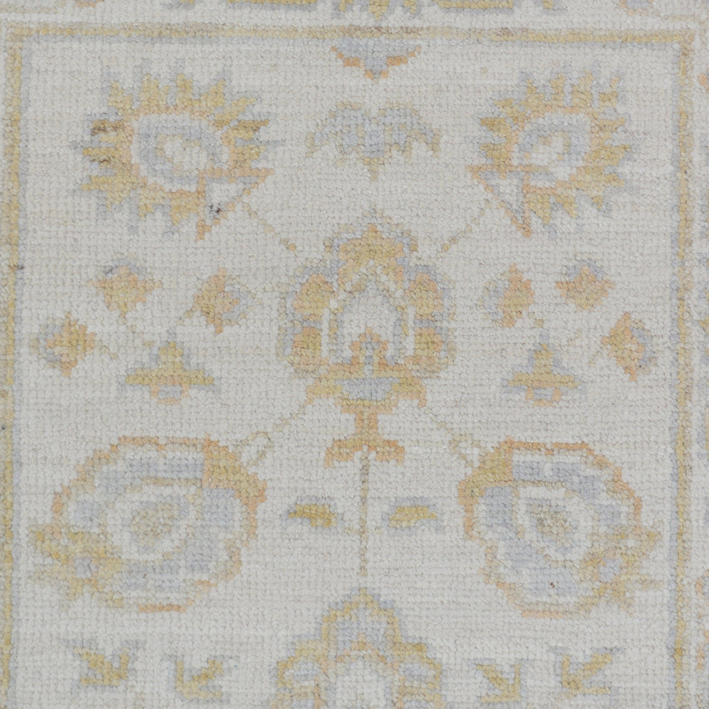 All-Over Floral Oushak Turkish Ivory Area Rug 2x3