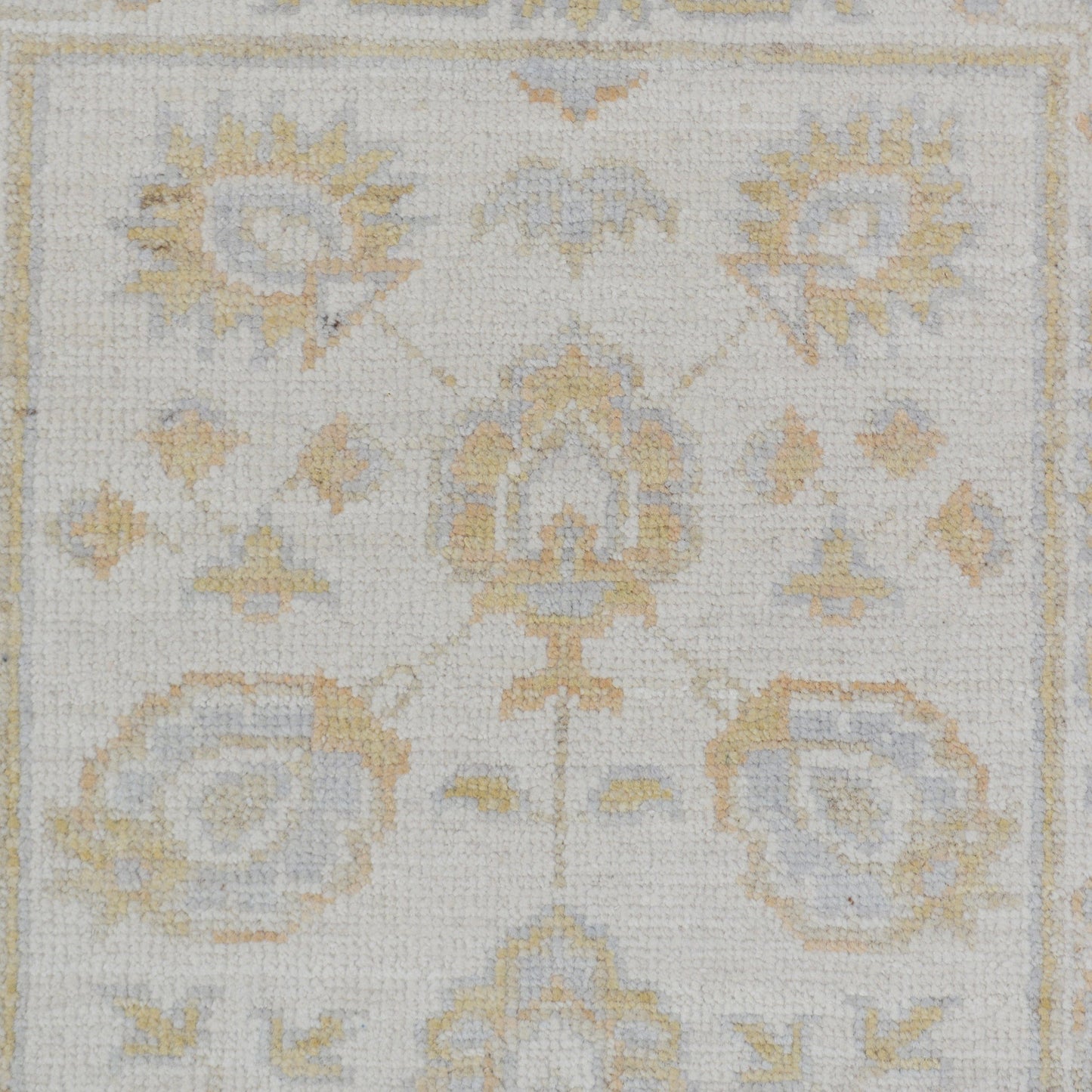 All-Over Floral Oushak Turkish Ivory Area Rug 2x3