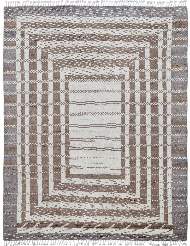 Tribal Ivory Moroccan Area Rug 8x10