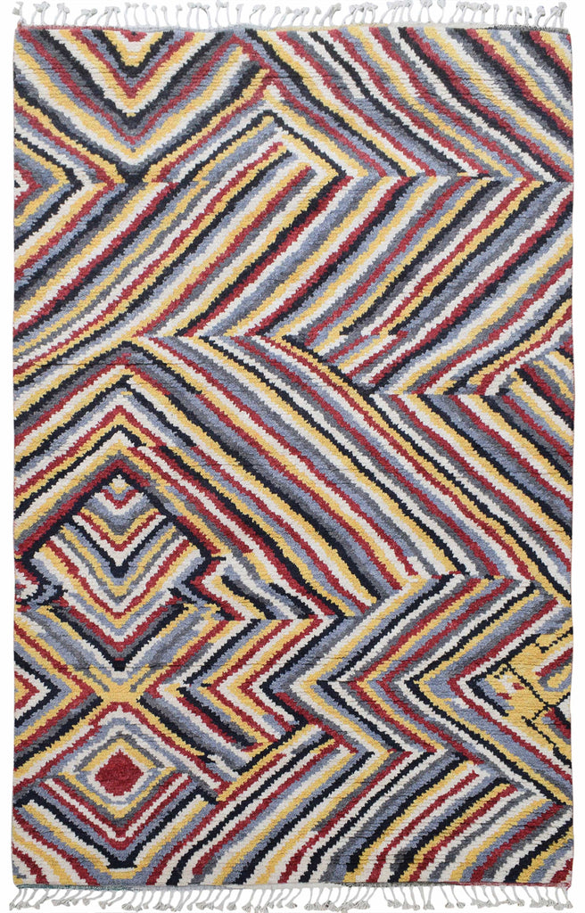 Modern Moroccan Area Rug 6x9