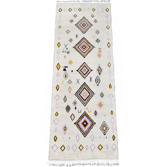 Ivory South-Western Moroccan Runner Rug 5x12
