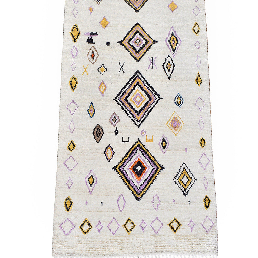 Ivory South-Western Moroccan Runner Rug 5x12
