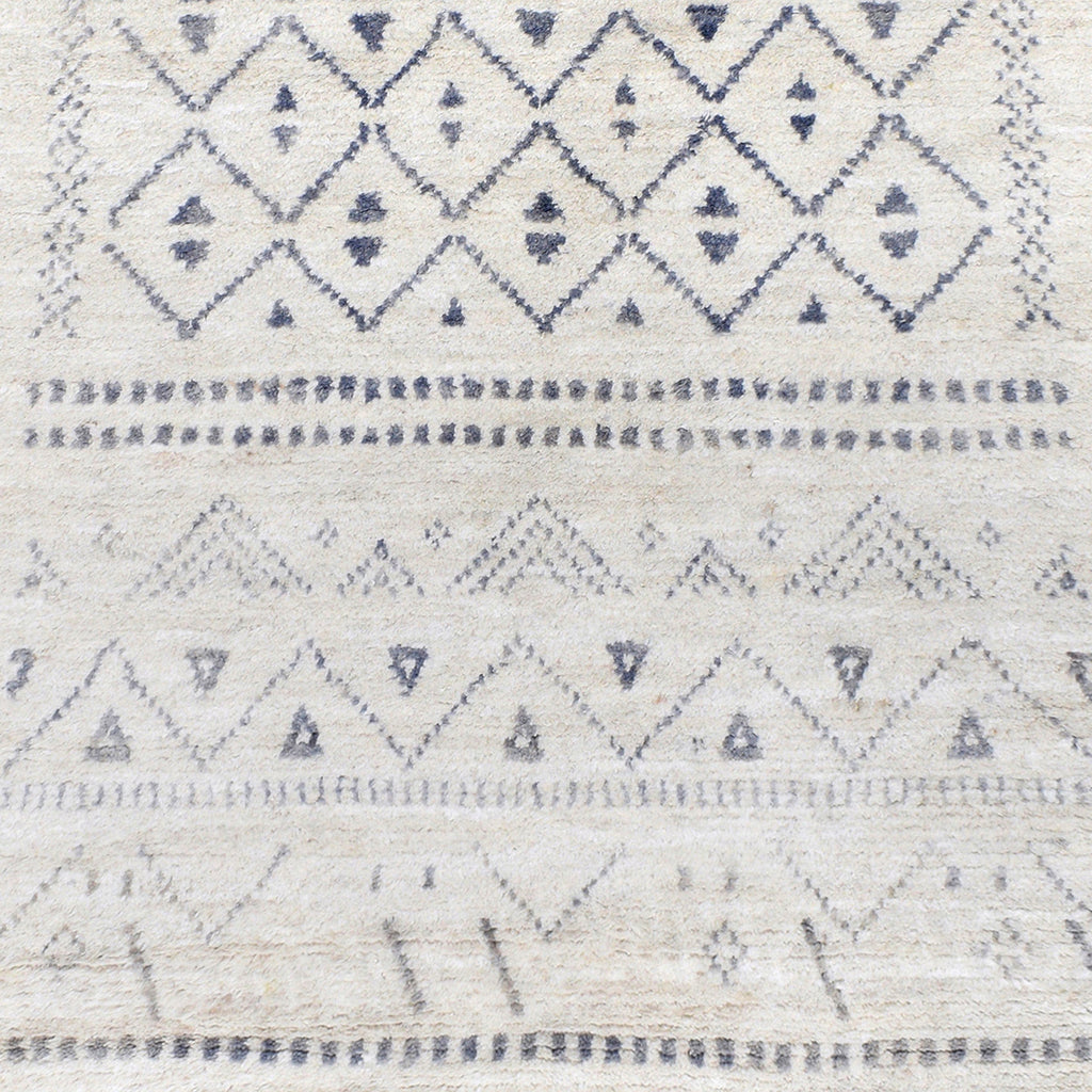 Ivory Tribal Diamond Moroccan Area Rug 5x8