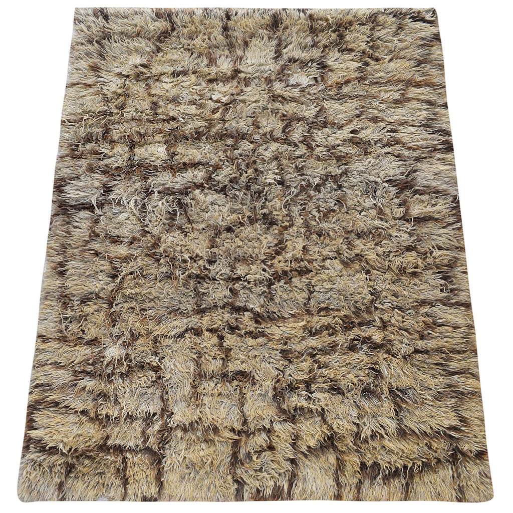 Light Brown Modern Plush Shaggy Moroccan Area Rug 6x8