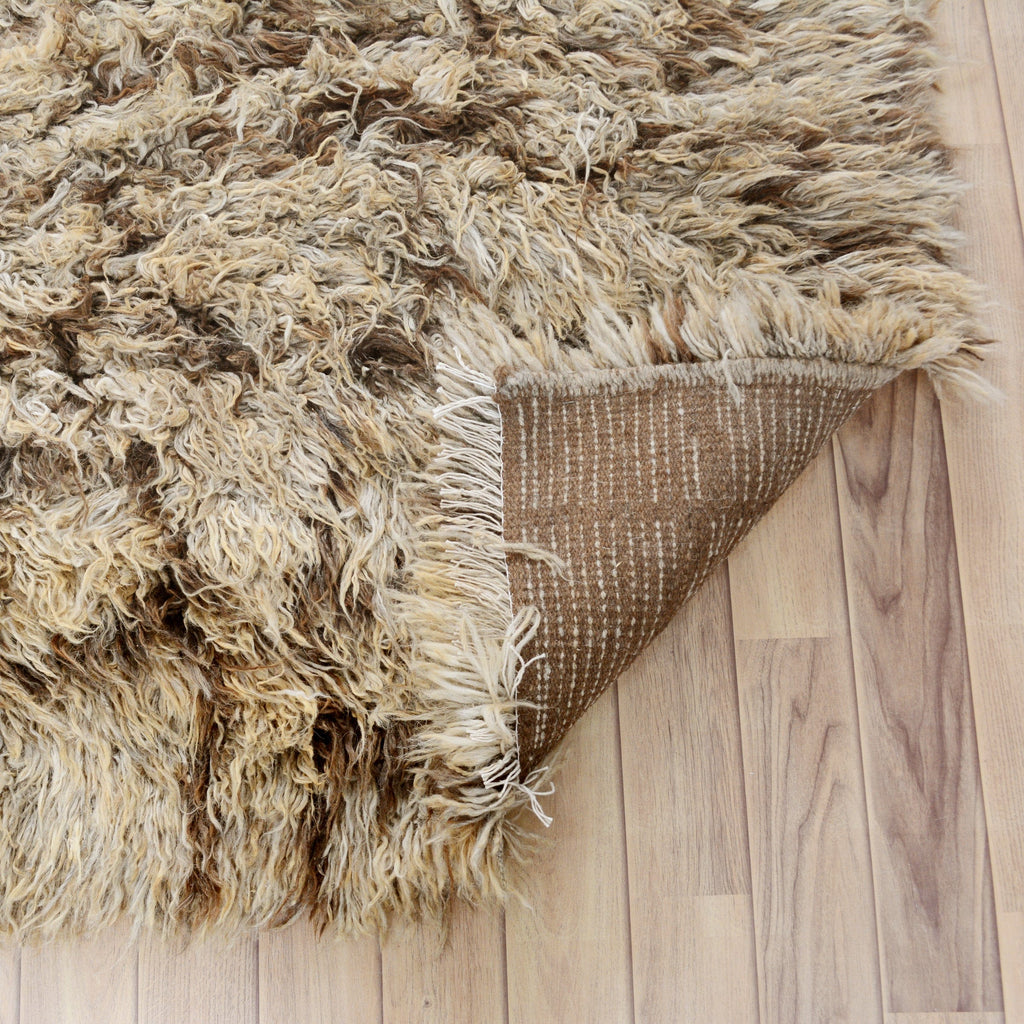 Light Brown Modern Plush Shaggy Moroccan Area Rug 6x8