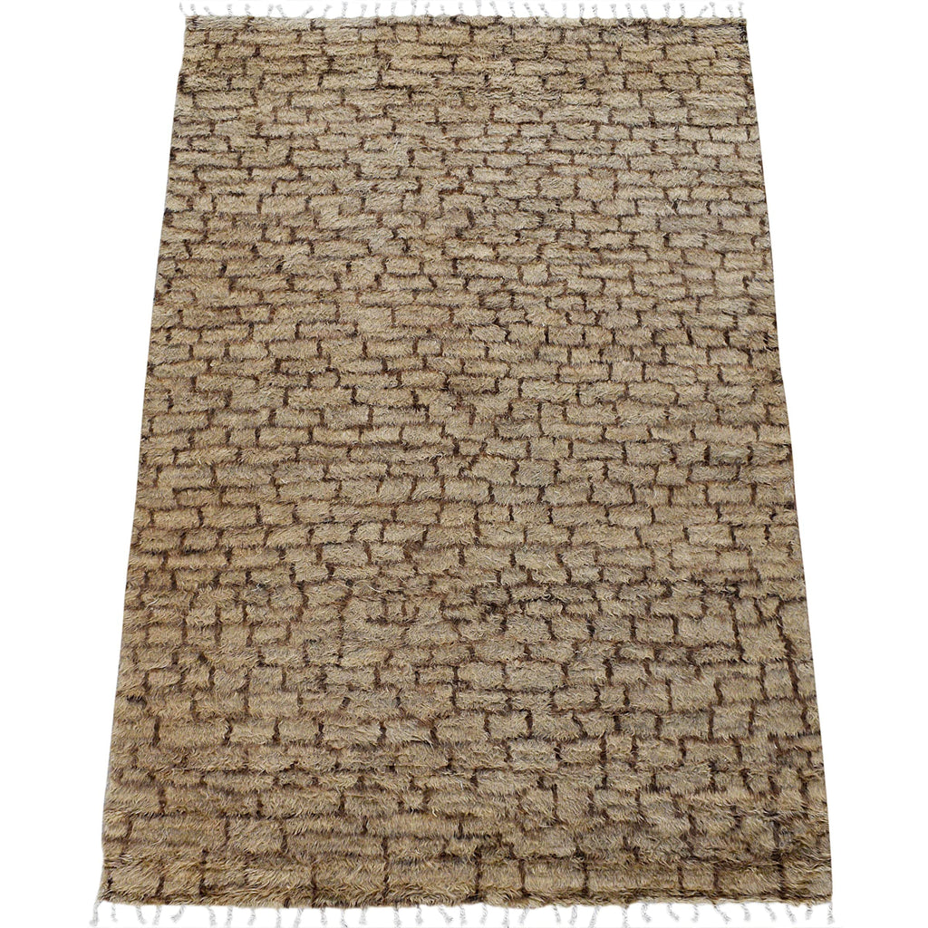 Thick Plush Checkered Shaggy Moroccan Area Rug 6x9