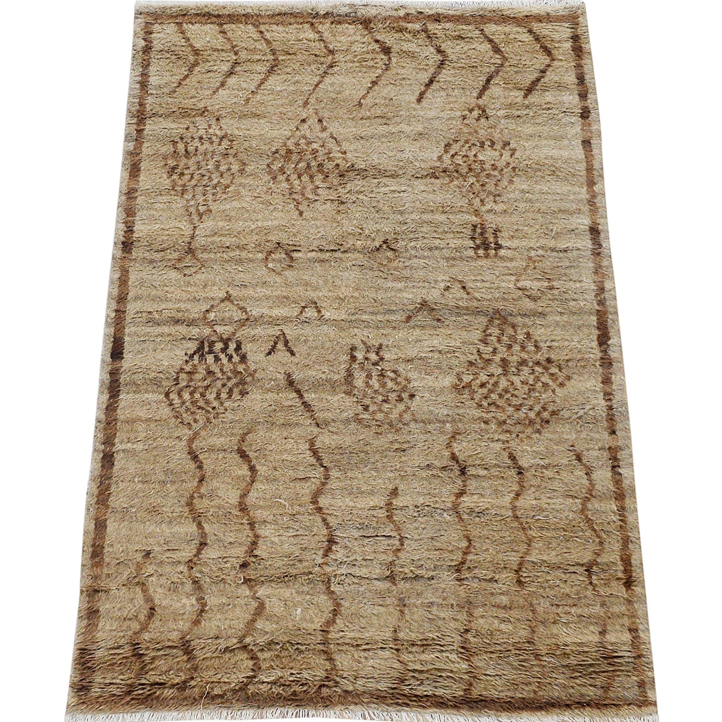 Thick Plush Tribal Shaggy Moroccan Area Rug 5x8