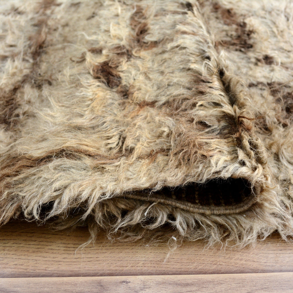 Earth-Tone Modern Shaggy Moroccan Area Rug 5x8