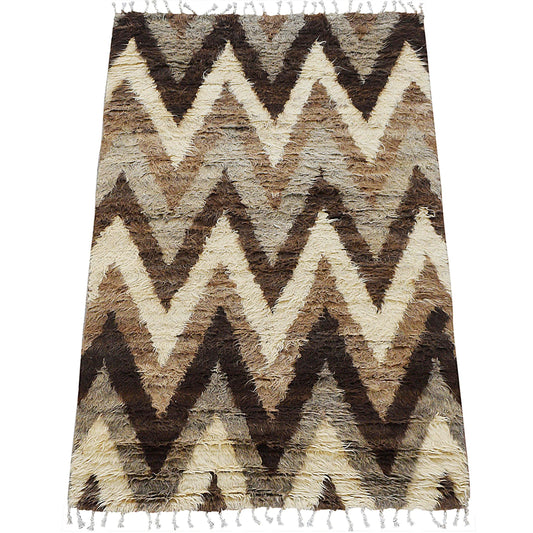 Chevron Shaggy Moroccan Area Rug 4x6