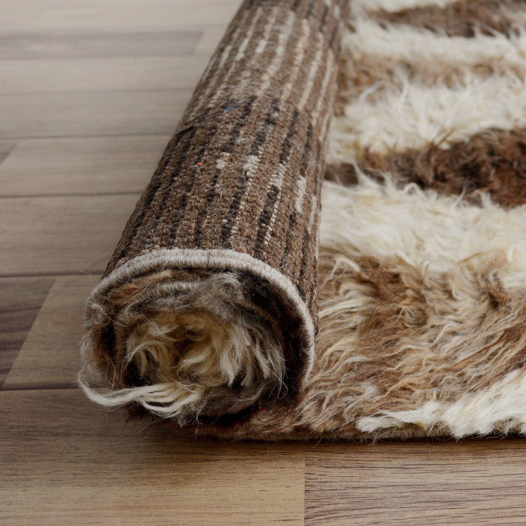 Chevron Shaggy Moroccan Area Rug 4x6