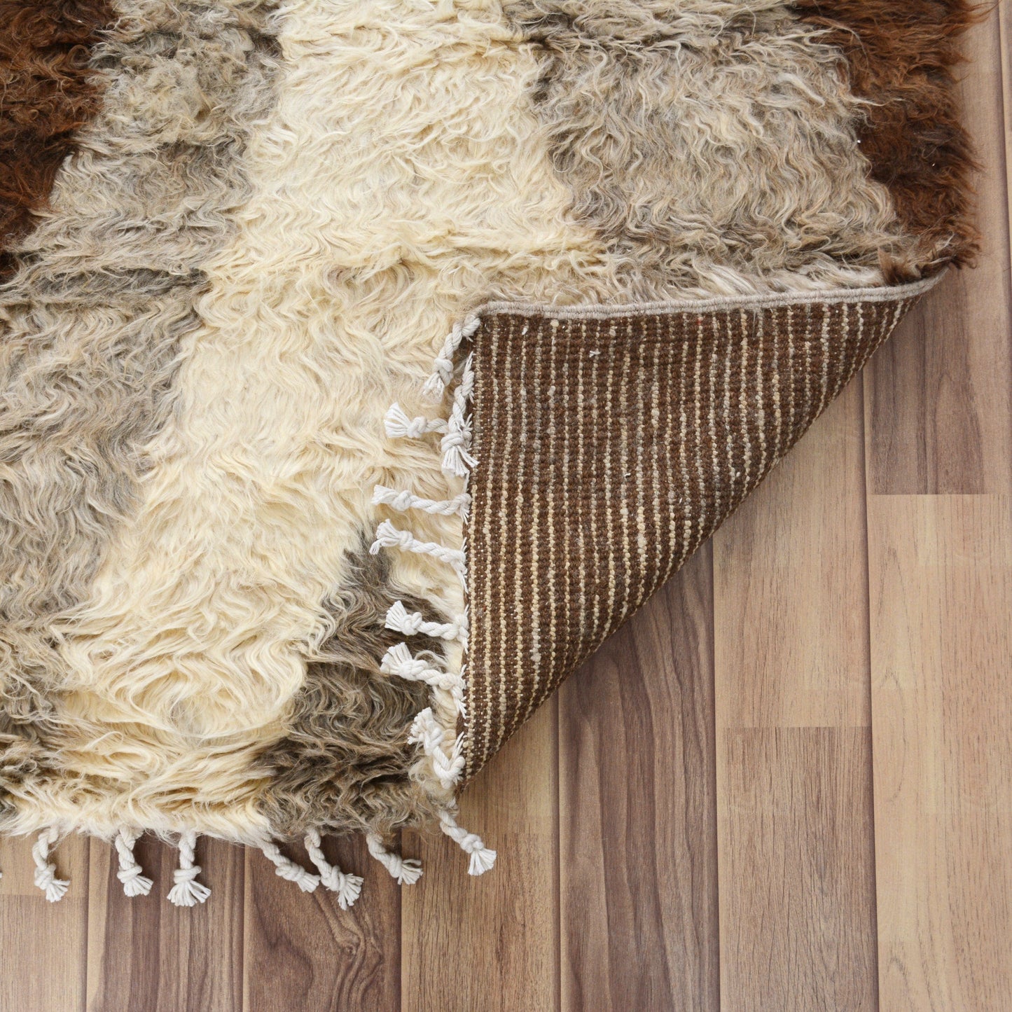 Chevron Plush Shaggy Moroccan Area Rug 4x6