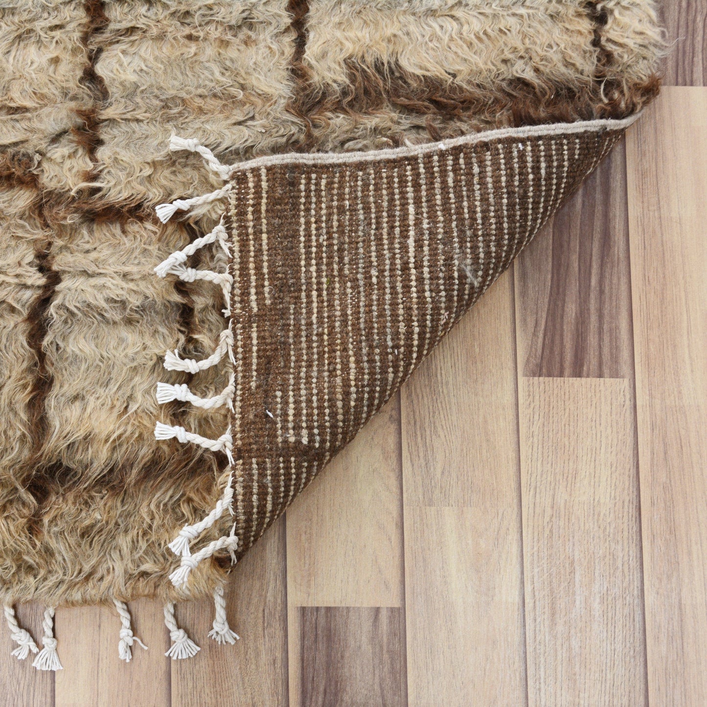 Geometric Plush Shaggy Moroccan Runner Rug 3x11