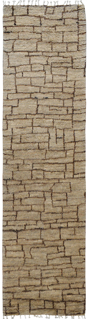 Checkered Thick Plush Shaggy Moroccan Runner Rug 3x12