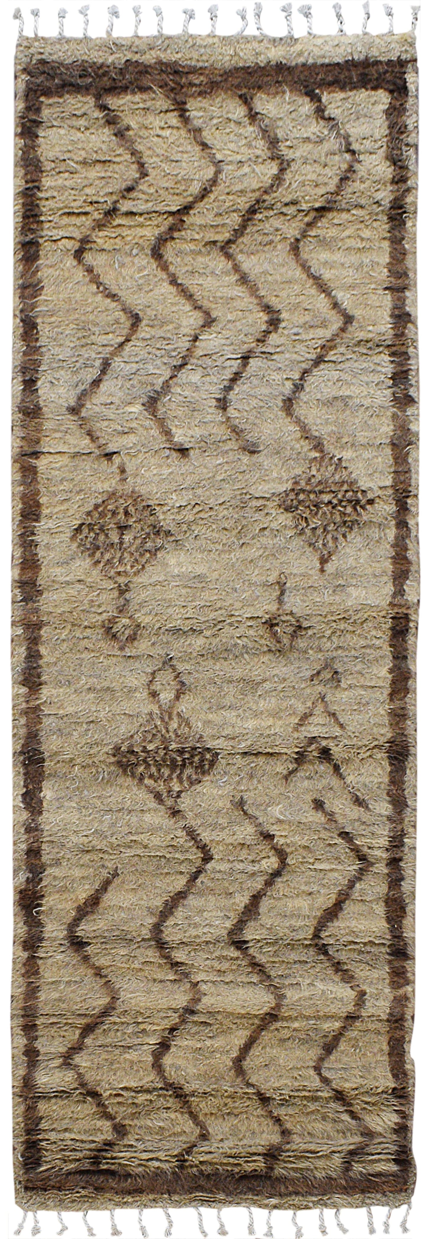 Tribal Thick Plush Shaggy Moroccan Runner Rug 3x8